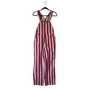 Unisex Game Day Overalls Bibs Red White XS OVERSIZED
